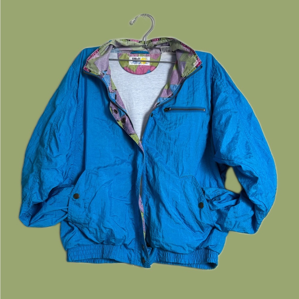 Vintage 90s/Y2k Wilson Blue Windbreaker Size L